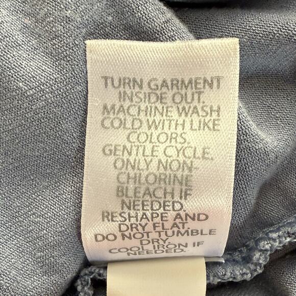 J. Jill Top Large Blue Floral Wearever Collection Pleated Back Tunic Lagenlook - Picture 7 of 7